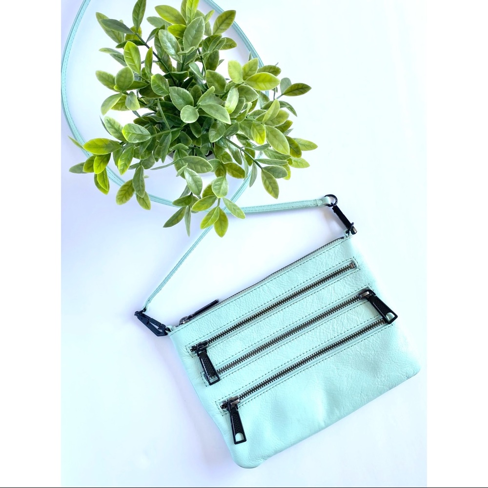 Rebecca Minkoff Mint 3-Zip Rocker Crossbody Bag